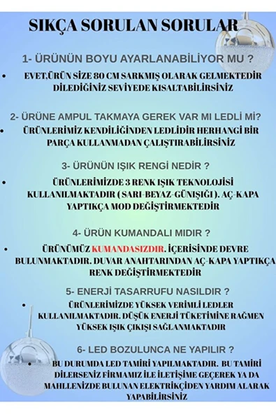 Bohem Aydınlatma Tek Göz 3 Renk Led Avize Sarı/Beyaz/Gün ışığı - Resim 6