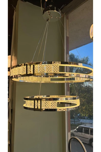 Bohem Aydınlatma LQ-134-KROM Model Lüks ve Modern Avize 3 renk Led mevcuttur Beyaz/Sarı/Gün ışığı ürün görseli 1