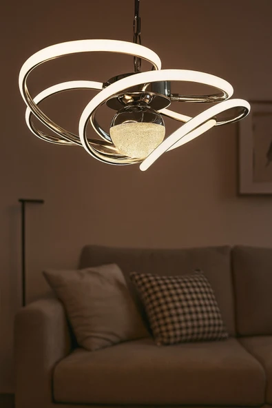 Bohem Aydınlatma Bohem Avize 3 renk LED Sarmaşık Tek Top Avize Beyaz/Sarı/Gün ışığı - Resim 2