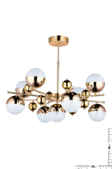 Bohem Aydınlatma bohem avize 9 lu albatros gold ledli 3 renk kumandali salon avizesi modern avizeler trend avizeler - Resim 3