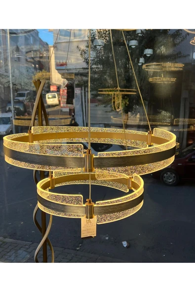 Bohem Aydınlatma BOHEM AVİZE SİMLİ KEMER DESENLİ ŞIK AVİZE 3 RENK LED BEYAZ/SARI/GÜN IŞIĞI - Resim 2