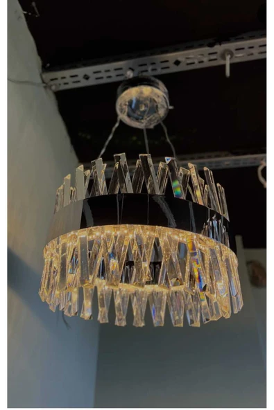 Bohem Aydınlatma Sarnıç Krom Model Modern ve Lüks Avize 3 renk Led Beyaz/Sarı/Gün ışığı ürün görseli 1