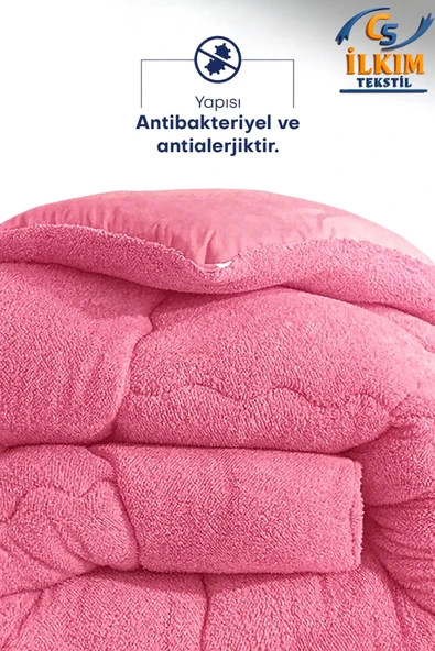 cs ilkim "HEDİYELİ" Tek Kişilik Lüx Pembe Welsoft Yorgan Çift Taraflı 155x215 ürün görseli 1