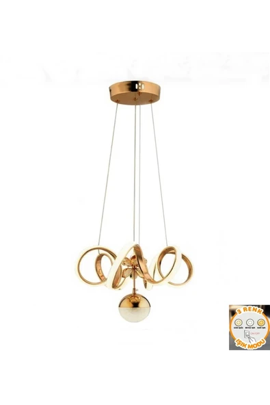 Bohem Aydınlatma modern gold salon avizeleri 3 renk led ürün görseli 1