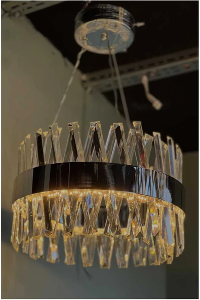 Bohem Aydınlatma Sarnıç Krom Model Modern ve Lüks Avize 3 renk Led Beyaz/Sarı/Gün ışığı - Resim 3