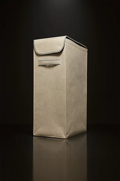 Keçe Çamaşır Sepeti Kapaklı Dikdörtgen Kirli Sepeti Katlanabilir ve Dayanıklı Çamaşır Düzenleyici - Resim 2