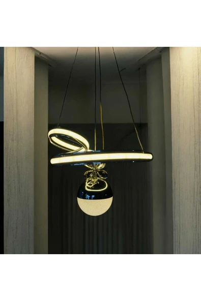 Bohem Aydınlatma Tek Göz 3 Renk Led Avize Sarı/Beyaz/Gün ışığı - Resim 2