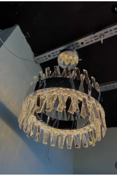 Bohem Aydınlatma Sarnıç Krom Model Modern ve Lüks Avize 3 renk Led Beyaz/Sarı/Gün ışığı - Resim 2