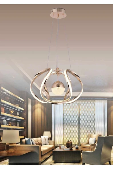 Bohem Aydınlatma BOHEM AYDINLATMA 3 Renk ( Sarı Beyaz Ve Gün Işığı ) GOLD LED AVİZE ürün görseli 1