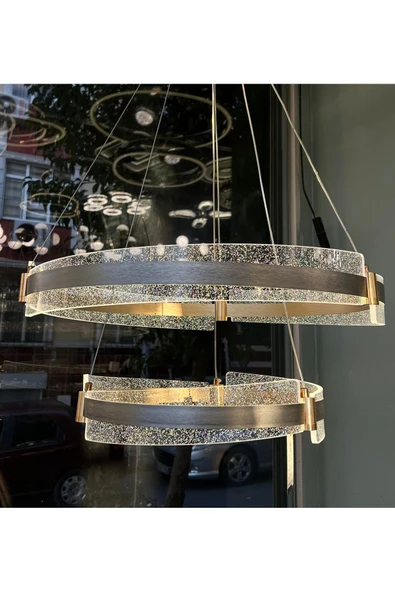 Bohem Aydınlatma BOHEM AVİZE SİMLİ KEMER DESENLİ ŞIK AVİZE 3 RENK LED BEYAZ/SARI/GÜN IŞIĞI - Resim 4