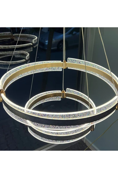 Bohem Aydınlatma BOHEM AVİZE SİMLİ KEMER DESENLİ ŞIK AVİZE 3 RENK LED BEYAZ/SARI/GÜN IŞIĞI ürün görseli 1