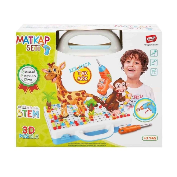 URT014-001 3D Eğitici Matkap Seti Hayvanlar Özel Fiyatlı Ürün ürün görseli 1