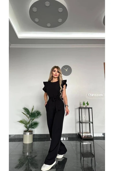 Butik YENİ SEZON İTHAL DABIL KUMAŞ KOLLARI FIRFIRLI TULUM - Resim 2