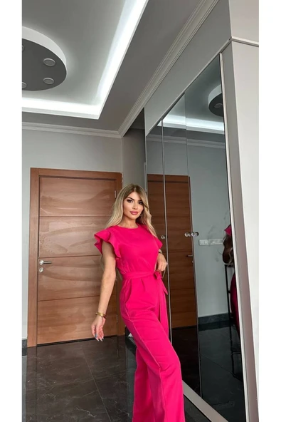 Butik YENİ SEZON İTHAL DABIL KUMAŞ KOLLARI FIRFIRLI TULUM - Resim 8