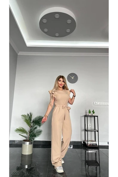 Butik YENİ SEZON İTHAL DABIL KUMAŞ KOLLARI FIRFIRLI TULUM - Resim 5