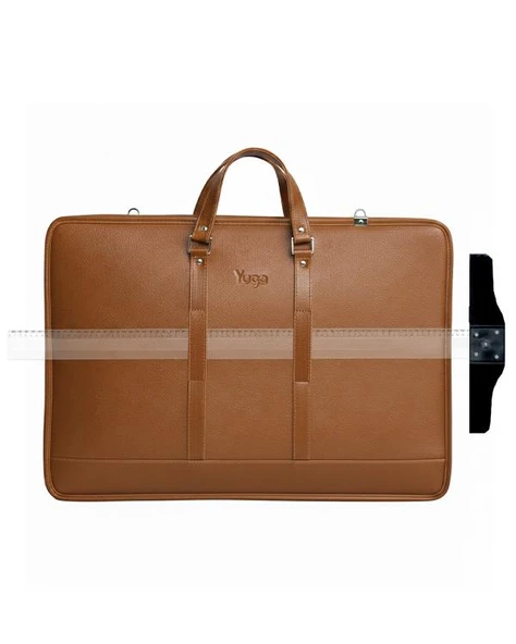 Yuga Suni Deri Lüks Proje ve Resim Çantası Taba - Resim 3