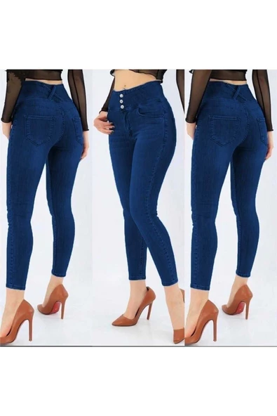 TANE TASARIM Yüksek Bel Likralı Kot Pantolon 024 ürün görseli 1