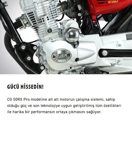 Kuba Cg50 Rx Çelik Jant Motosiklet Beyaz - Resim 3