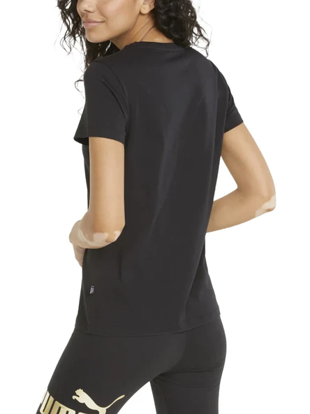 Metallic Logo Tee Kadın T-shirt - Resim 3