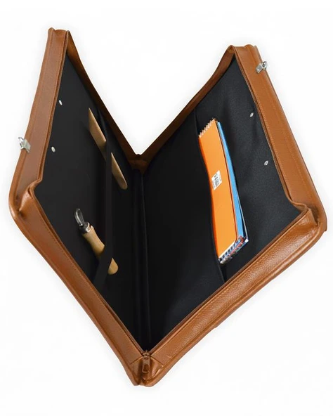 Yuga Suni Deri Lüks Proje ve Resim Çantası Taba - Resim 4