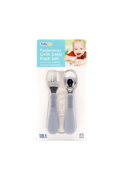 Paslanmaz Çelik Çatal Kaşık Seti 522 Gri - Resim 5