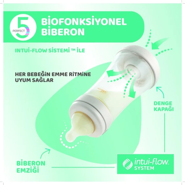 NessiWorld Perfect 5 Antikolik Biberon PP 150 ml Boy - Resim 4