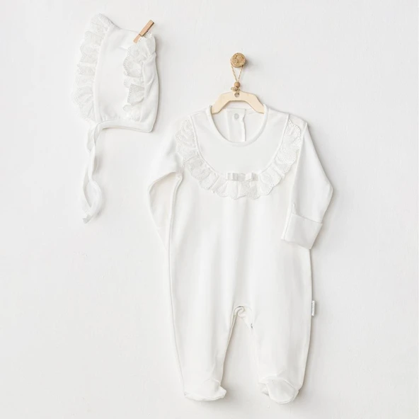 AC24504 Petit Love Bebek Tulum Takım Ekru ürün görseli 1