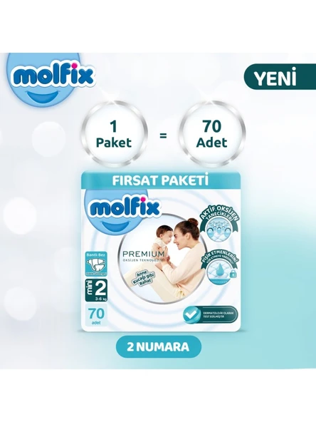 Premium Bebek Bezi Fırsat Paketi 2 Beden 3-6 Kg 70 Adet - Resim 2
