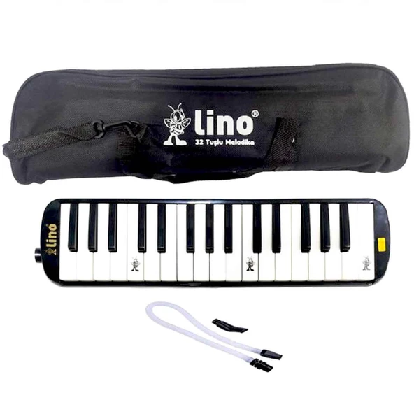 32 Tuşlu Bez Çantalı Melodika Siyah ürün görseli 1