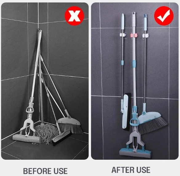 Yapışkanlı Pratik Mop Tutucu 4 Adet Beyaz - Resim 5