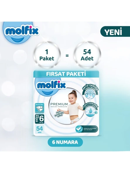 Premium Bebek Bezi Ultra Fırsat Paketi 6 Beden 15+ Kg 54 Adet - Resim 2