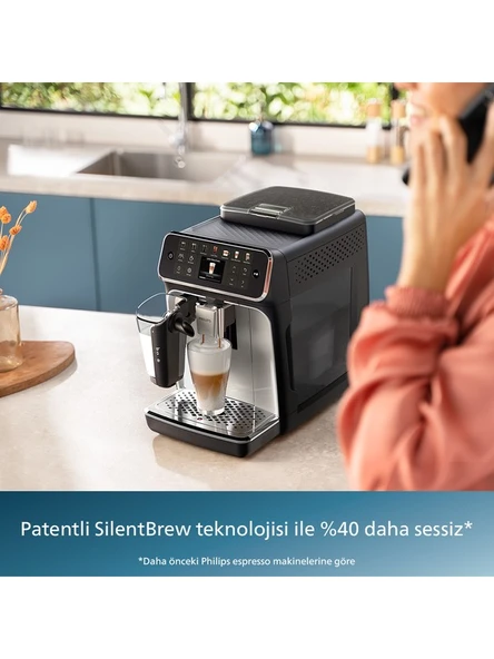 PHILIPS LatteGo Tam Otomatik Espresso Makinesi, 12 Sıcak ve Soğuk İçecek, Silent Brew, EP4446/70 ürün görseli 1