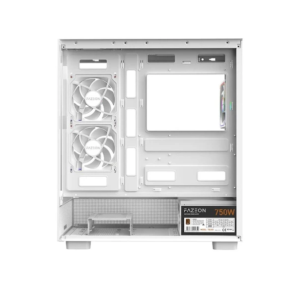 FAZEON F17 750W 80PLUS BRONZE 3x120mm ARGB Fanlı ATX Beyaz Bilgisayar Kasası - Resim 8