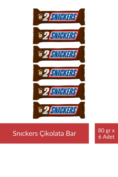 Snıckers Çikolata Bar 80 gr x 6 Adet ürün görseli 1