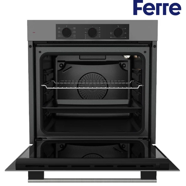 Ferre FlowArt&SilentArt GANO/Sessiz Antrasit Gri Ankastre Set (D079-SA + QBL62CPR +ED078-WFA 1'wok) - Resim 6