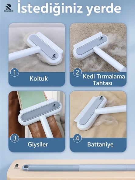 4'lü Temizlik Seti Kedi Tüy Toplama Köpek Tüy Toplama Cam Silme - Resim 2