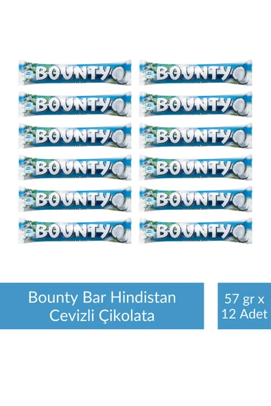 Bounty Bar Hindistan Cevizli Çikolata 57 gr x 12 Adet ürün görseli 1