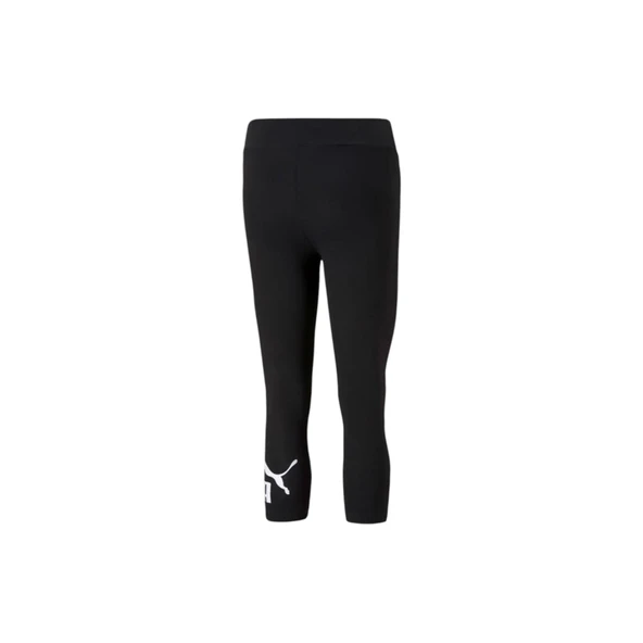 ESS 3/4 Logo Leggings Kadın Siyah Günlük Tayt 586828 01 - Resim 7