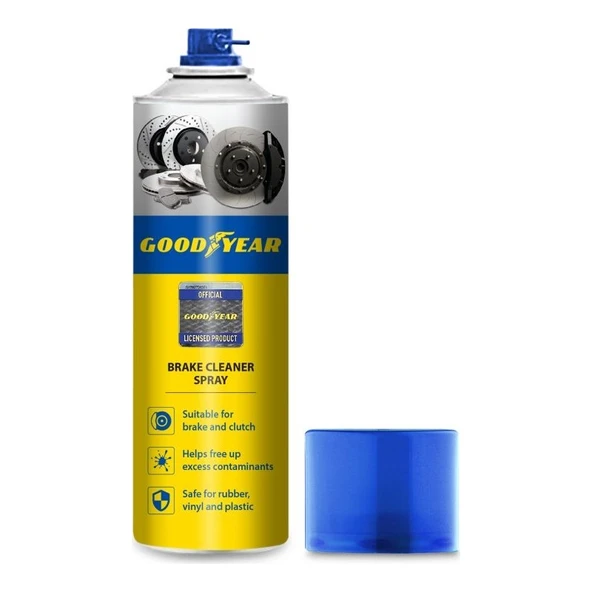 Goodyear Yüksek Sıcaklık Dayanıklı Fren Balata Temizleme Spreyi - Sessiz ve Güvenli Frenleme, 500 ml, Tüm Araçlarla Uyumlu - Resim 2