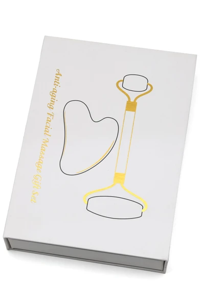 Yeşim Doğal Taş 2'li Özel Kutulu Sertifikalı Set Face Roller + Gua Sha Masaj Taşı - MSJ-0097 - Resim 4