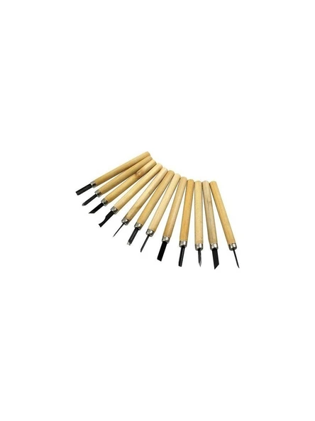 12 PARÇA AHŞAP-AĞAÇ OYMA HOBİ BIÇAK SETİ ürün görseli 1