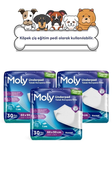 Moly Yatak Koruyucu Örtü 60x90 Cm 30'lu X 3 Adet ürün görseli 1