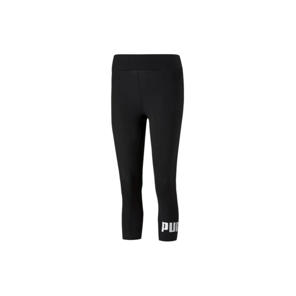 ESS 3/4 Logo Leggings Kadın Siyah Günlük Tayt 586828 01 - Resim 6