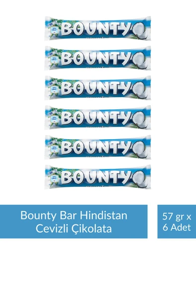 Bounty Bar Hindistan Cevizli Çikolata 57 gr x 6 Adet ürün görseli 1