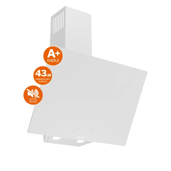 Ferre FryArt&Buharlı Alverra Sessiz Davlumbaz Elektrikli Beyaz Ank. Set (D078-SA + MS263 + XE64CB) - Resim 2