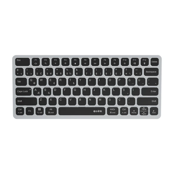 S-Link SW-K801 Siyah USB 8 in 1 USB Q Klavye 2*USB, HDMI, TYPE-C, AUX, TF ve SD Okuyuculu HUB Klavye - Resim 4