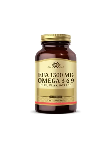 Solgar EFA 1300 mg Omega 3-6-9 60 Yumuşak Jelatinli Kapsül ürün görseli 1