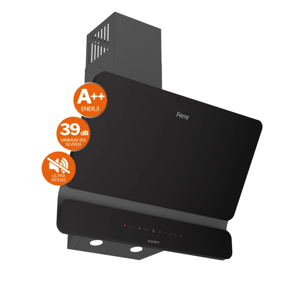 Ferre FryArt&Buharlı Ravento Sessiz Davlumbaz Elektrikli Siyah Ank. Set (D080-SA + MS263 + QEP64CS) - Resim 2