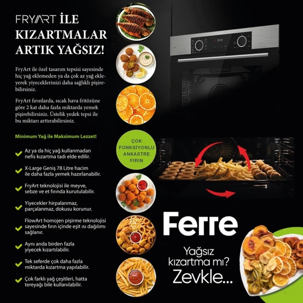 Ferre FryArt&FlowArt Elistro Sessiz Davlumbaz Elektrikli Siyah Ank. Set (D077-SA + MS263 + XE63CS) - Resim 5