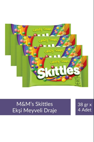 Skittles Ekşi Meyveli Draje 38 gr x 4 Adet ürün görseli 1